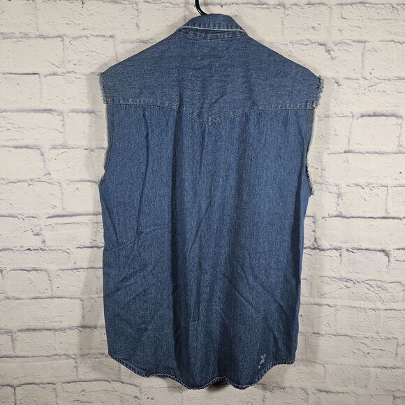 Vintage 90's Mickey Unlimited Mickey Pocket Denim Shirt Unisex Small Disney - Picture 4 of 7